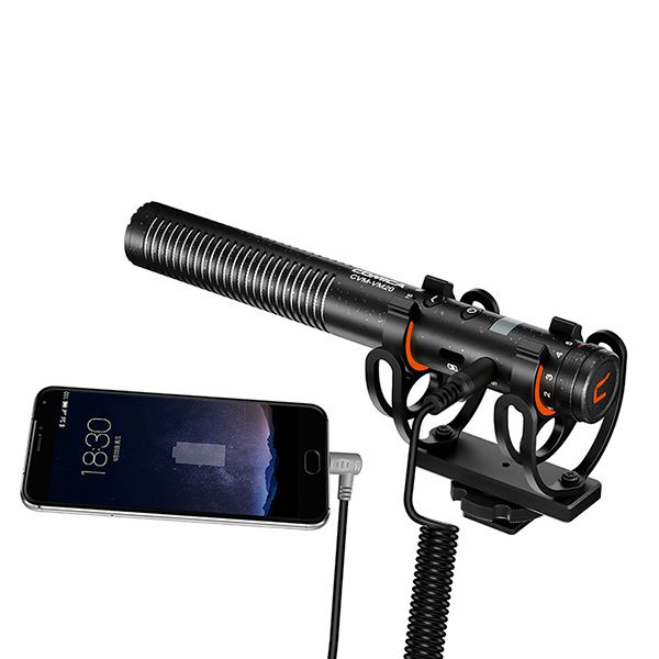 Суперкардиодный микрофон-пушка Comica CVM-VM20 с собственным аккумулятором
