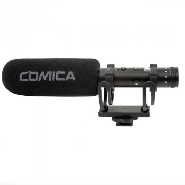 Суперкардиодный микрофон-пушка Comica CVM-VM20 с собственным аккумулятором