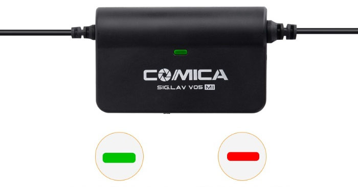 индикатор состояния батареи на Comica V05 MI